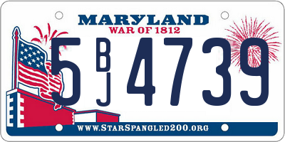 MD license plate 5BJ4739