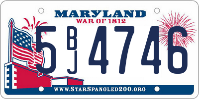 MD license plate 5BJ4746
