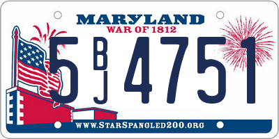 MD license plate 5BJ4751