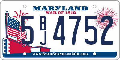 MD license plate 5BJ4752