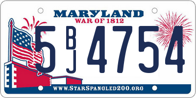 MD license plate 5BJ4754