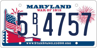 MD license plate 5BJ4757