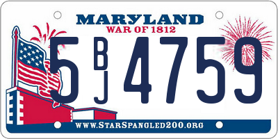 MD license plate 5BJ4759