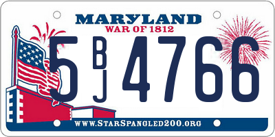 MD license plate 5BJ4766