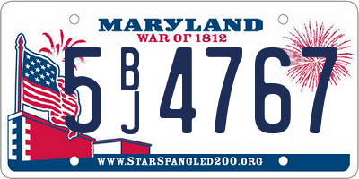 MD license plate 5BJ4767