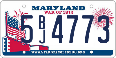 MD license plate 5BJ4773