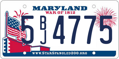 MD license plate 5BJ4775