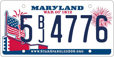 MD license plate 5BJ4776