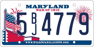 MD license plate 5BJ4779