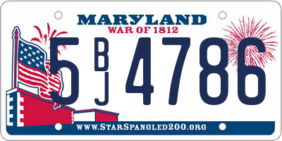 MD license plate 5BJ4786