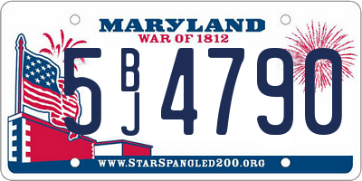 MD license plate 5BJ4790
