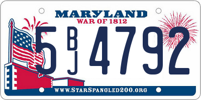 MD license plate 5BJ4792