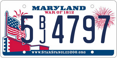 MD license plate 5BJ4797