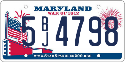 MD license plate 5BJ4798