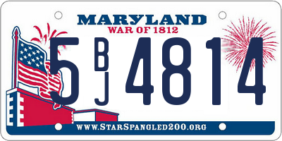 MD license plate 5BJ4814