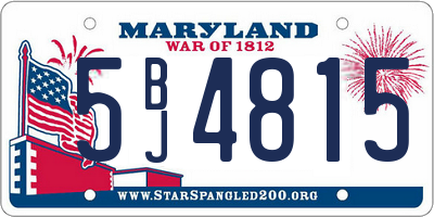 MD license plate 5BJ4815