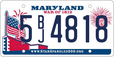 MD license plate 5BJ4818