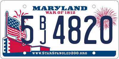MD license plate 5BJ4820