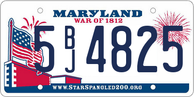 MD license plate 5BJ4825