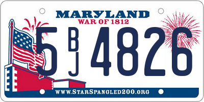 MD license plate 5BJ4826
