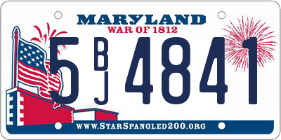 MD license plate 5BJ4841