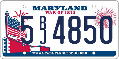 MD license plate 5BJ4850