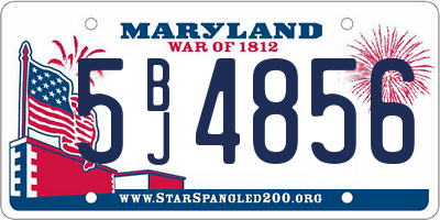 MD license plate 5BJ4856