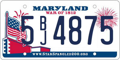 MD license plate 5BJ4875