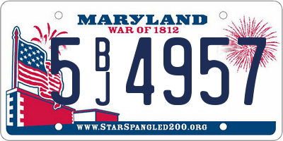 MD license plate 5BJ4957