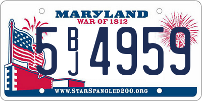 MD license plate 5BJ4959