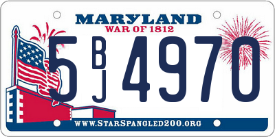MD license plate 5BJ4970