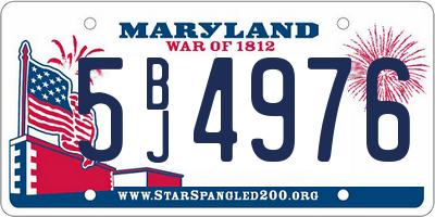 MD license plate 5BJ4976