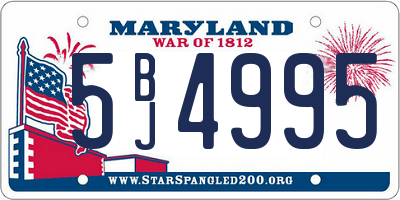 MD license plate 5BJ4995