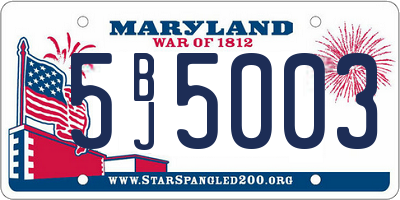 MD license plate 5BJ5003
