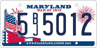 MD license plate 5BJ5012