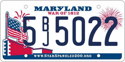 MD license plate 5BJ5022
