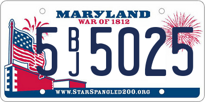 MD license plate 5BJ5025
