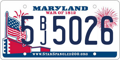 MD license plate 5BJ5026