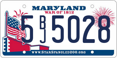 MD license plate 5BJ5028