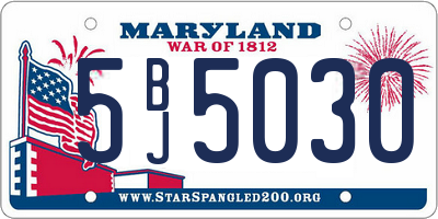 MD license plate 5BJ5030
