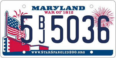 MD license plate 5BJ5036