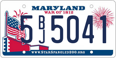 MD license plate 5BJ5041