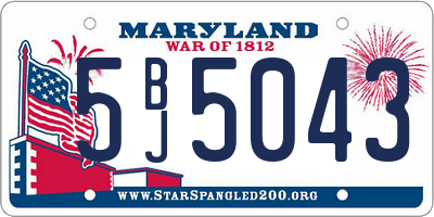 MD license plate 5BJ5043