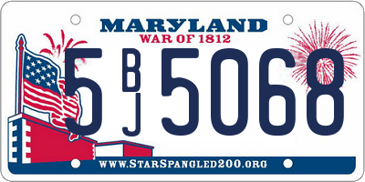 MD license plate 5BJ5068