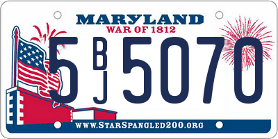 MD license plate 5BJ5070