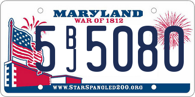 MD license plate 5BJ5080