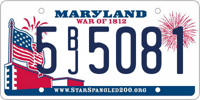 MD license plate 5BJ5081