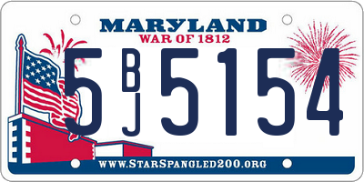 MD license plate 5BJ5154