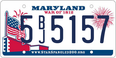 MD license plate 5BJ5157
