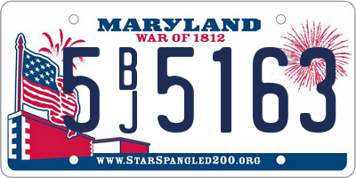 MD license plate 5BJ5163